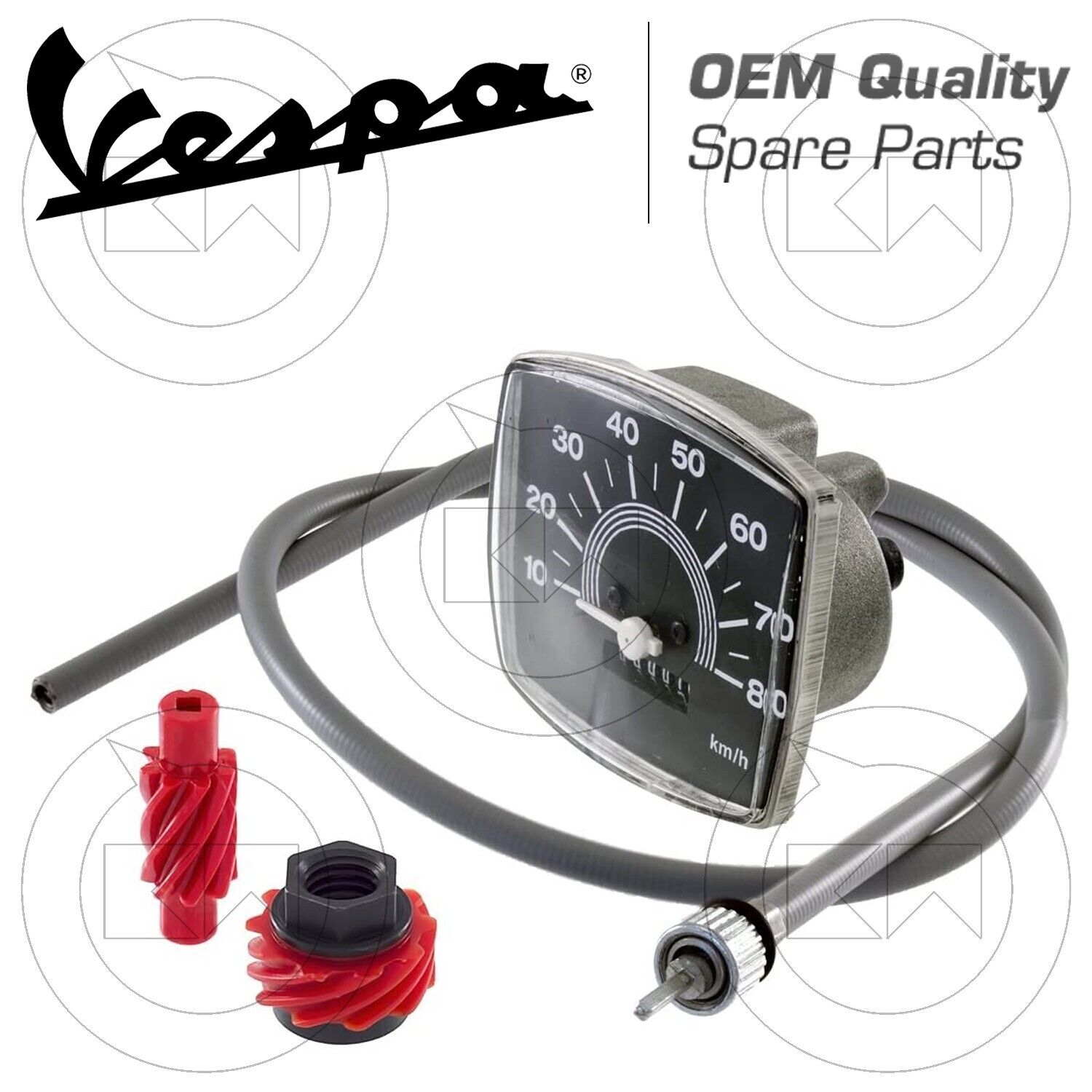 KIT CONTACHILOMETRI 80 KM/H RESTAURO STRUMENTAZIONE PER PIAGGIO VESPA 50 SPECIAL