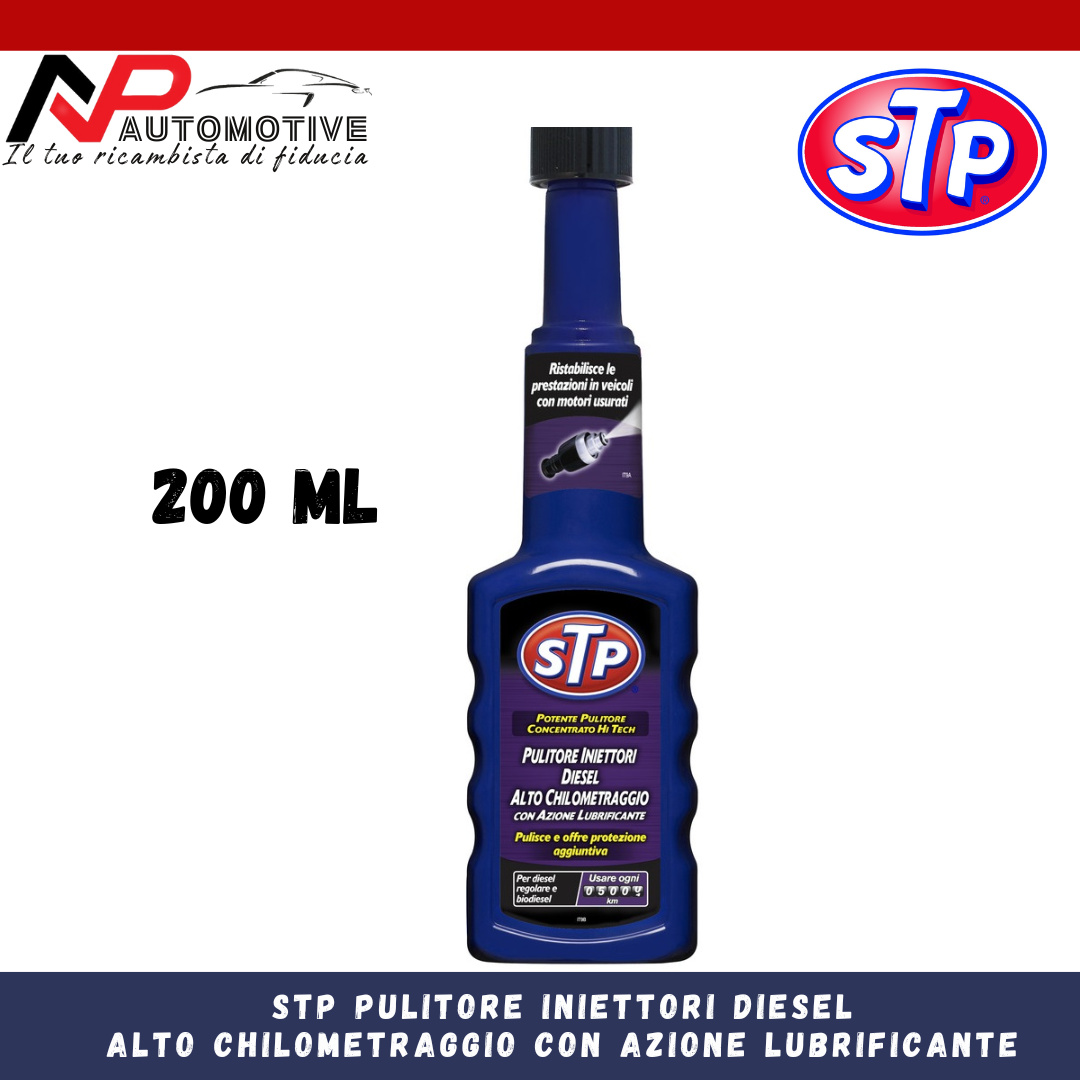 STP ADDITIVO Pulitore iniettori diesel per Auto con ALTO chilometraggio 200 ml