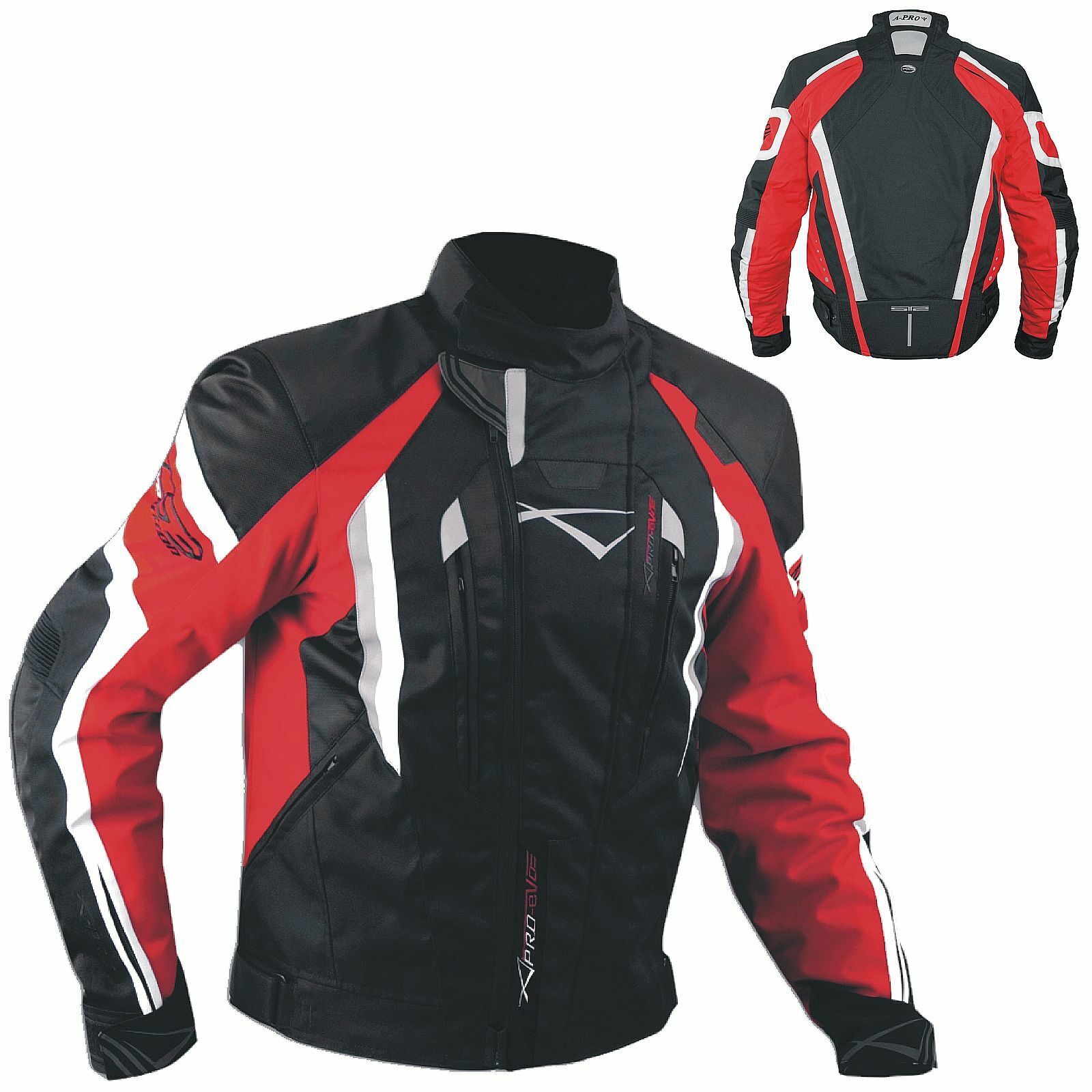 Motorbike Motorcycle Waterproof CE Armours Textile Thermal Tex Jacket  Red L