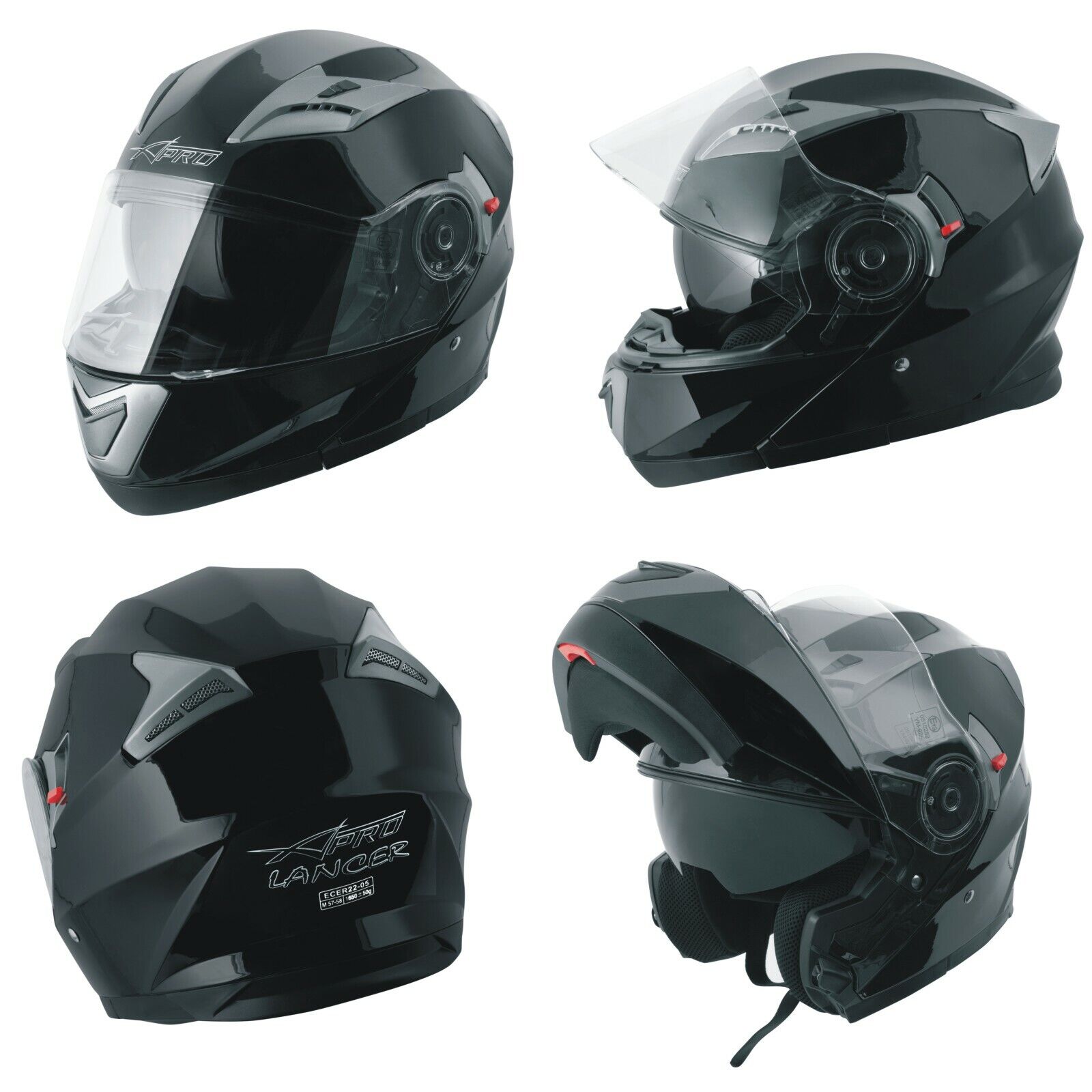 Motorbike Flip Up Sun Visor Helmet Motorcycle Jet Modular Black S
