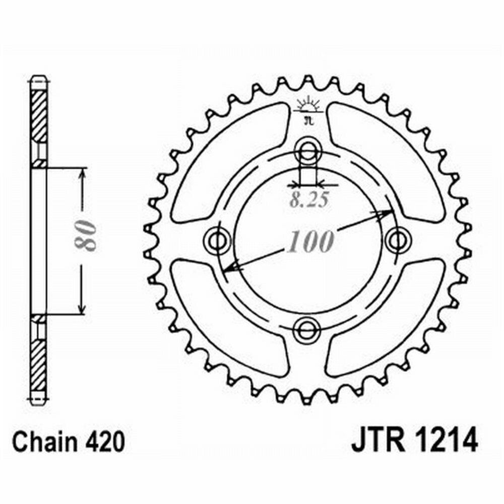 CORONA JT 1214 z46  PER HONDA 80 CRF F 2004-2016