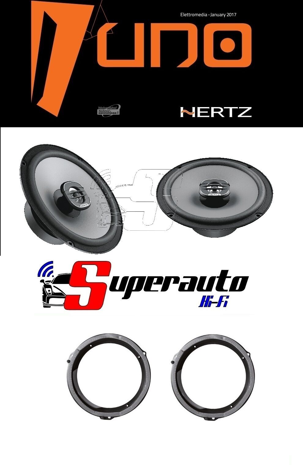 Hertz LINEA UNO X165 SET COASSIALI 2 vie 165 mm + supporti casse C-Max e Focus