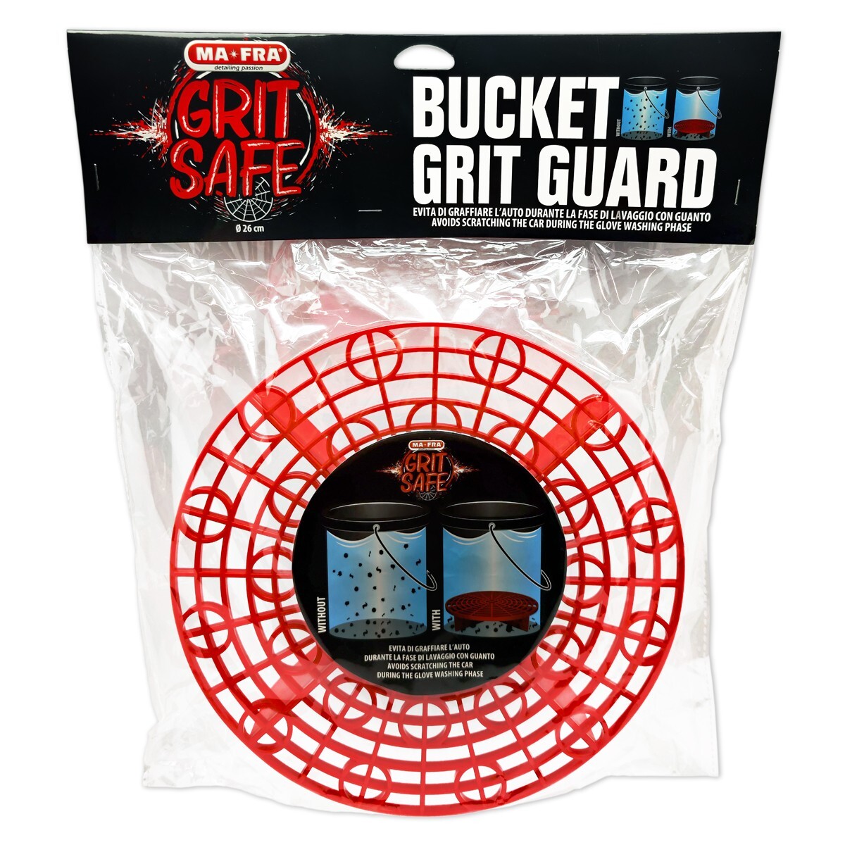SECCHIO GRIGLIA WASH/RINSE - GRIT SAFE BUCKET RED MAFRA