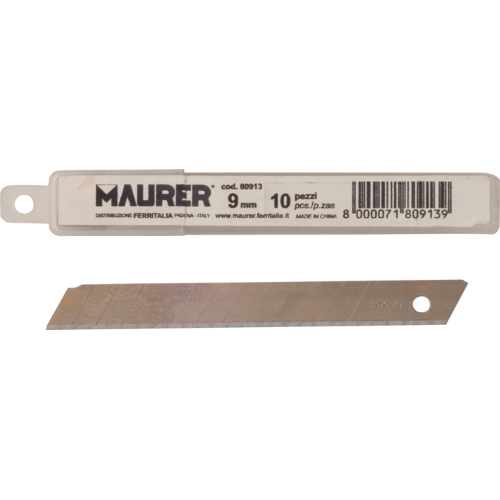 MAURER 20100800 Hoja Cutter 9 mm. (Estuche 10 Piezas)