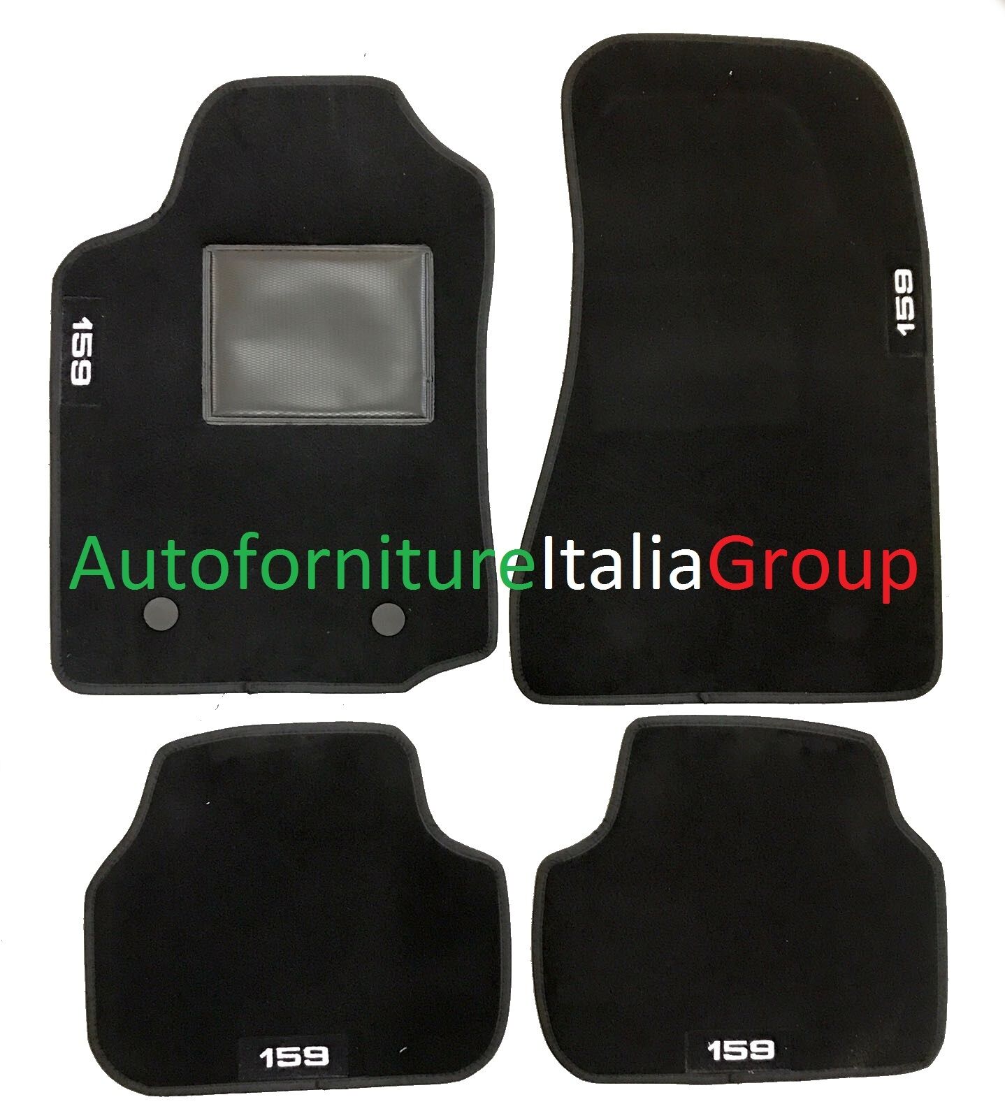 Tappetini auto in moquette su misura 4 Loghi 2 fix per ALF 159 2005>