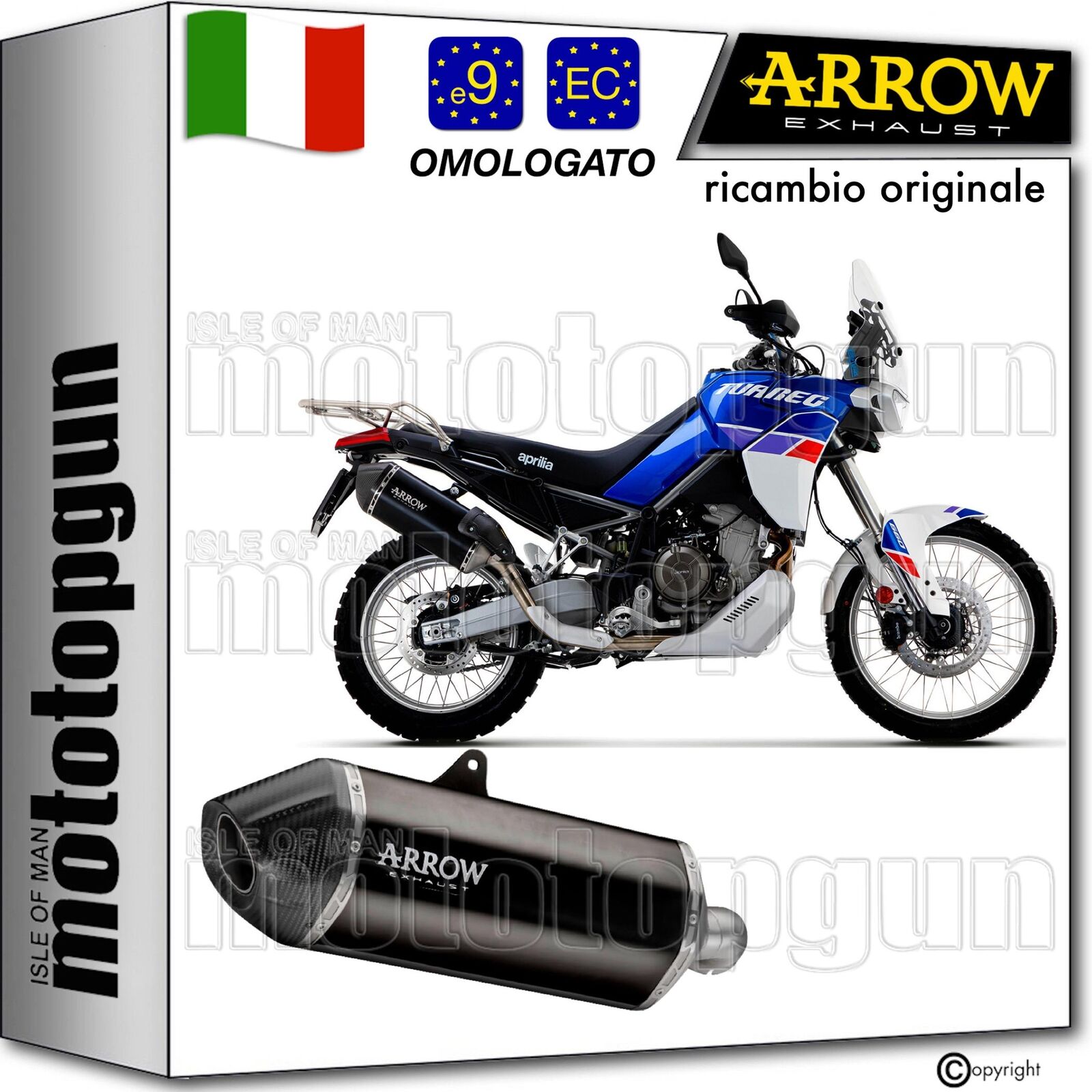 ARROW SCARICO OMOLOGATO SONORA TITANIO NERO C APRILIA TUAREG 660 2022 22 2023 23