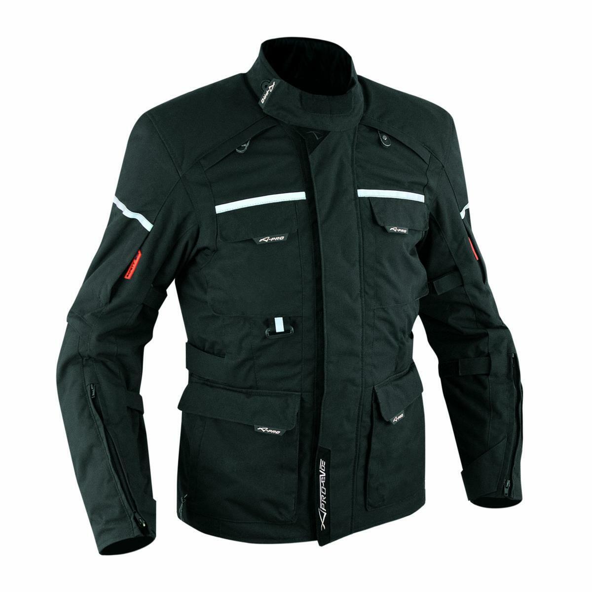 Textile Vented Waterproof Motorcycle Motorbike Quality Touring Jacket  Black XL