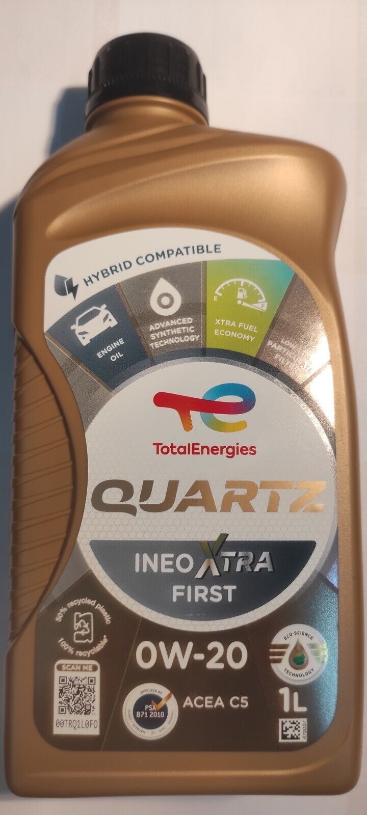 1 LITRO OLIO MOTORE TOTAL QUARTZ INEO XTRA  FIRST 0W-20 ACEA C5 PSA B71 2010