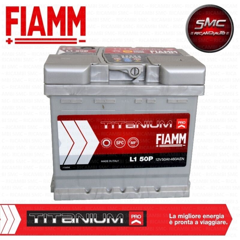 BATTERIA AUTO FIAMM NUOVA 50Ah 460A POSITIVO A DESTRA (+ DX) L1 50P  - 7905143