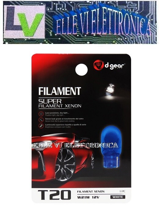 4-10 D-GEAR Lampade Doppio Filamento T20 Tech ORB Opel Corsa D Luce Bianca