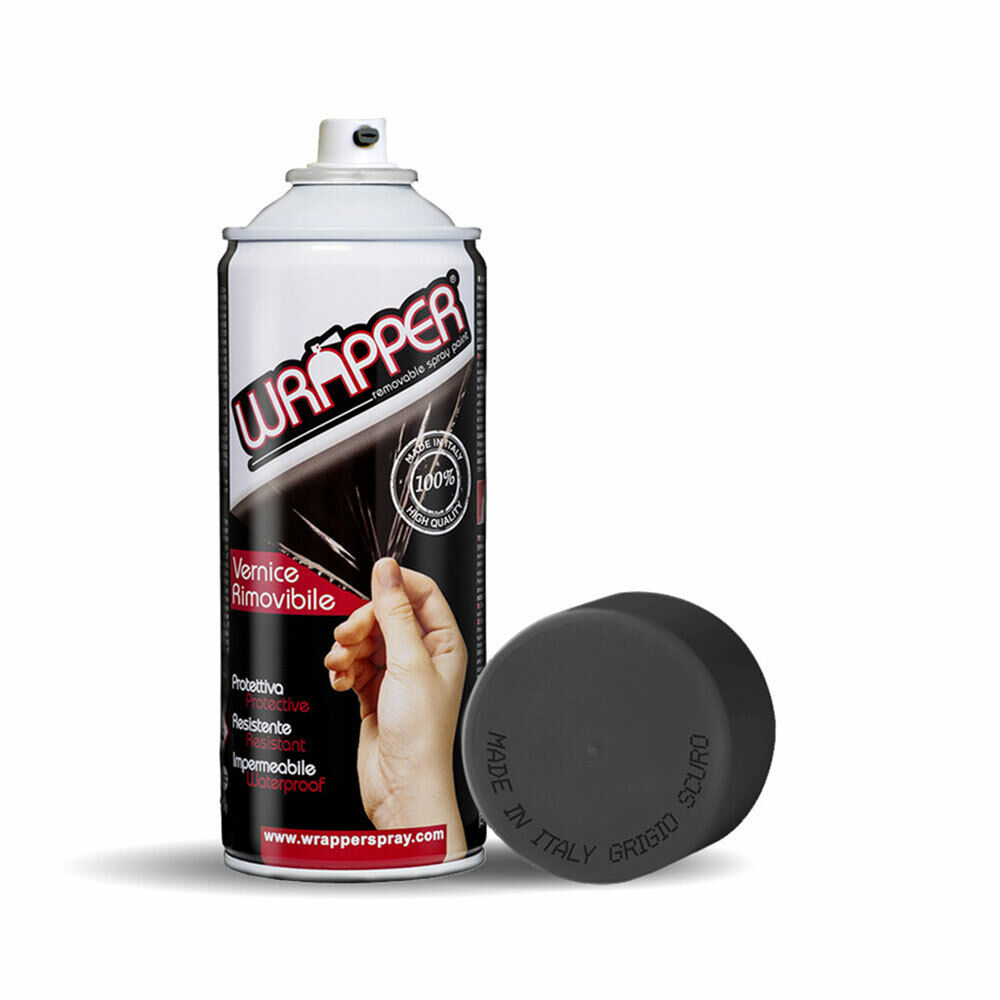 Wrapper Spray Vernice Removibile Tinta Camouflage Grigio Scuro