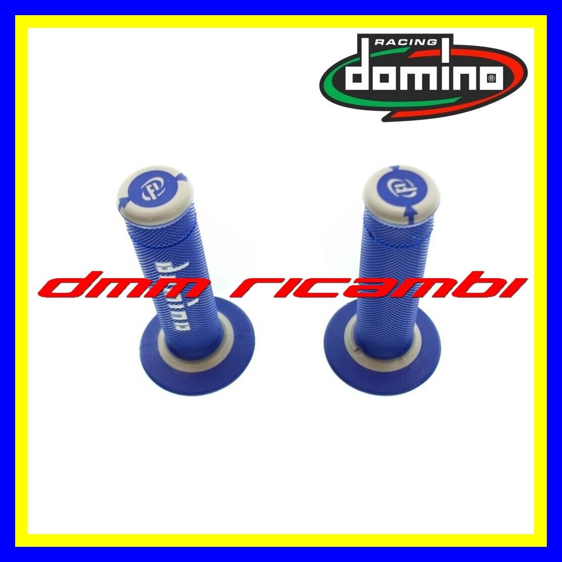 Manopole Cross DOMINO Extreme Moto Scooter Minimoto Enduro Motard Blù Grigio