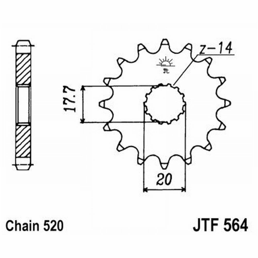PIGNONE JT 564 z12  GAS GAS 125 EC 2T 2002-2004