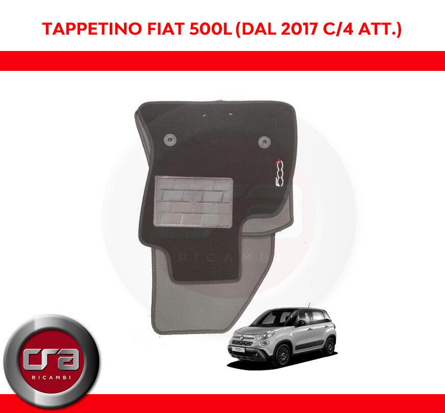 TAPPETI AUTO TAPPETINI MOQUETTE 4 LOGHI 4 FIX PER 500L (RESTYLING) 2017>