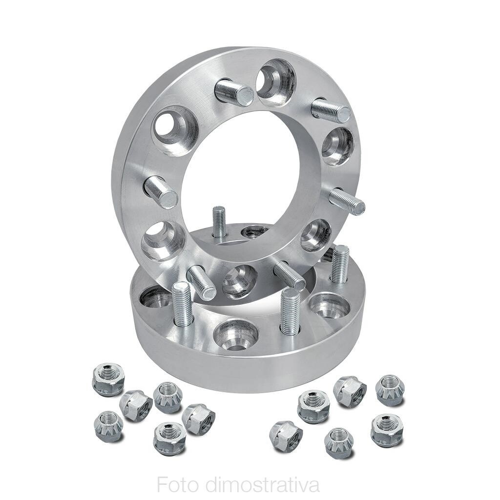 2 distanziali alluminio 30mm 5x114 3 con bulloneria mozzo 66-