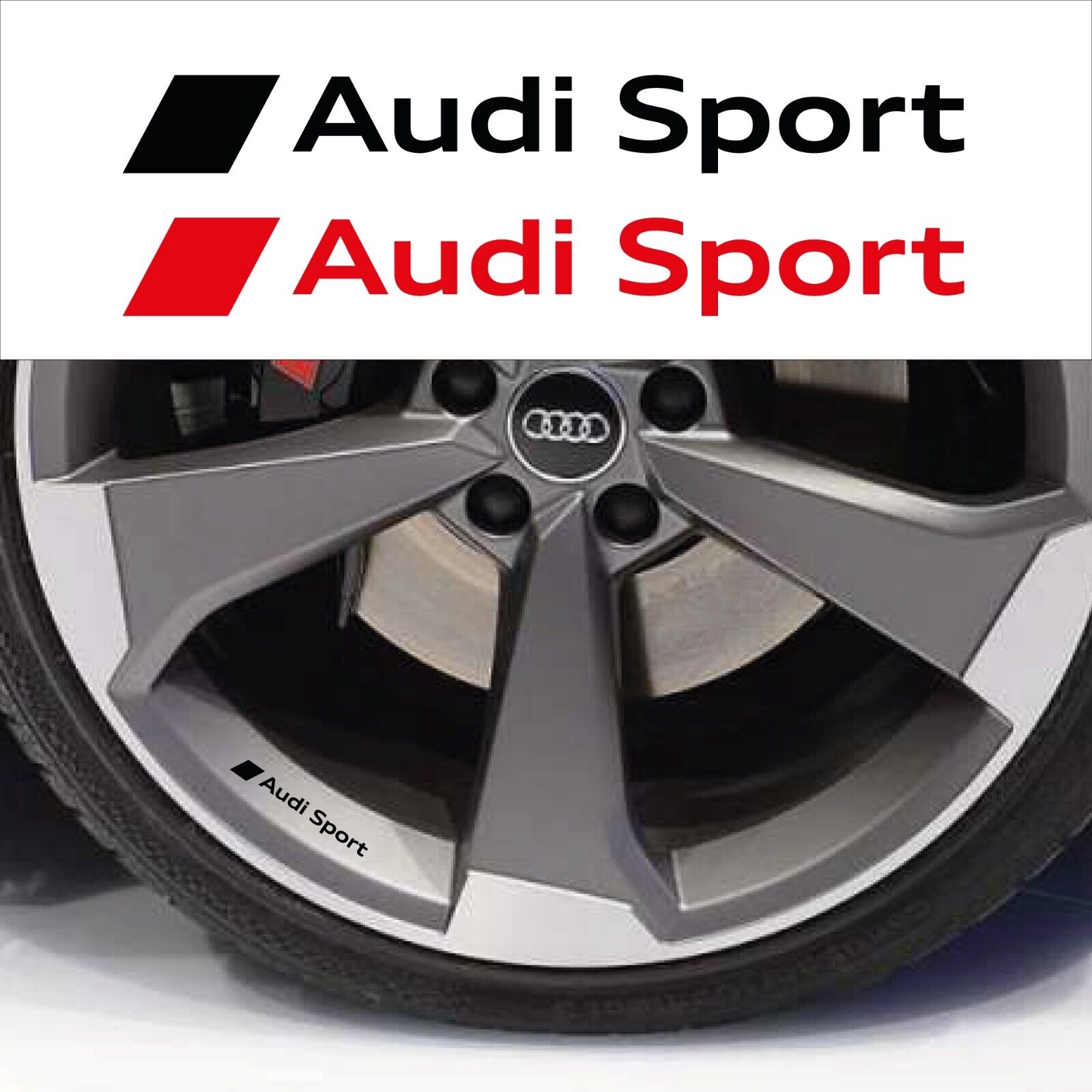 adesivi AUDI SPORT cerchi specchietti auto stickers A3 A4 A5 A6 Q3 Q5 TT Sline
