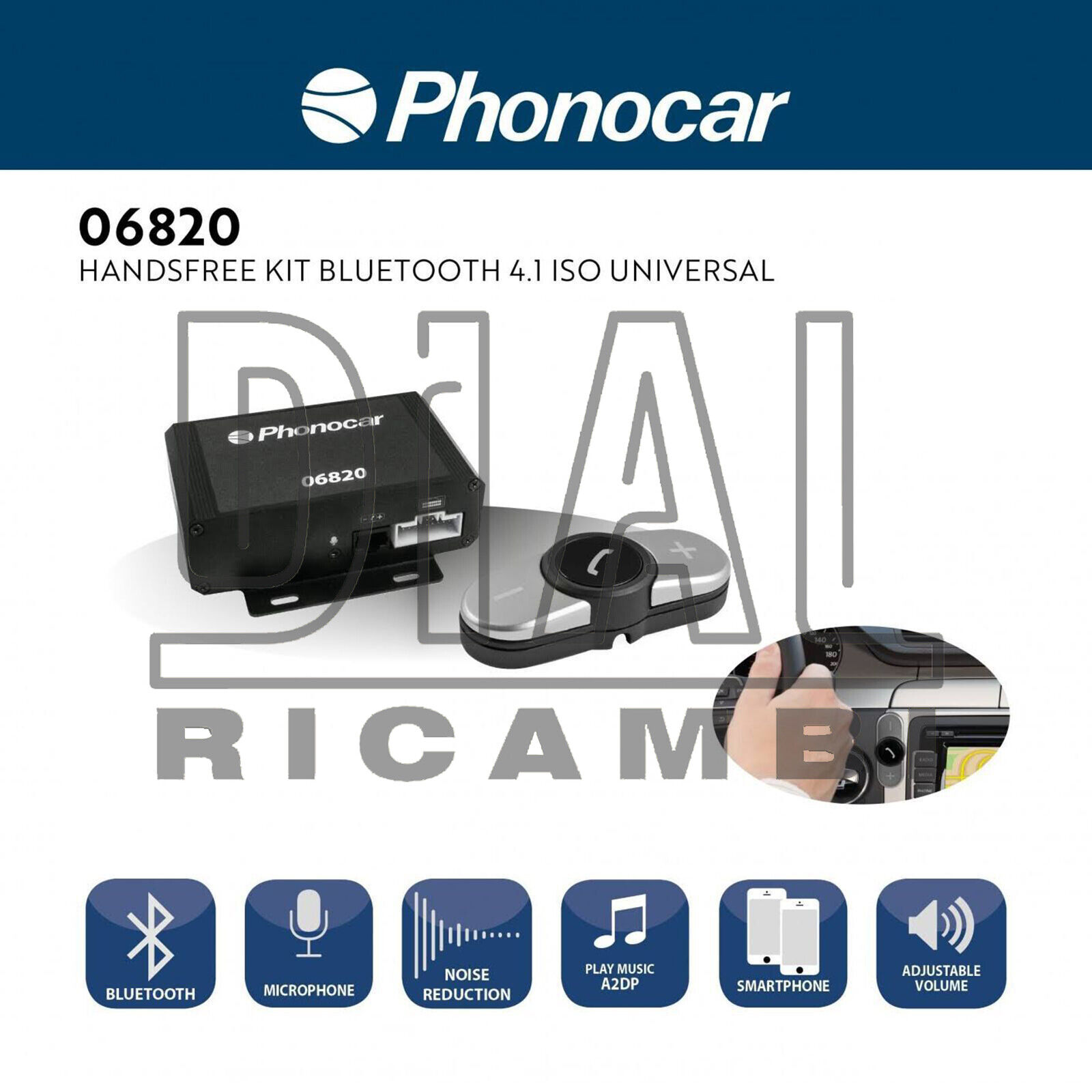 Kit Vivavoce Bluetooth 4.1 Iso Universale Nuovo Originale Phonocar