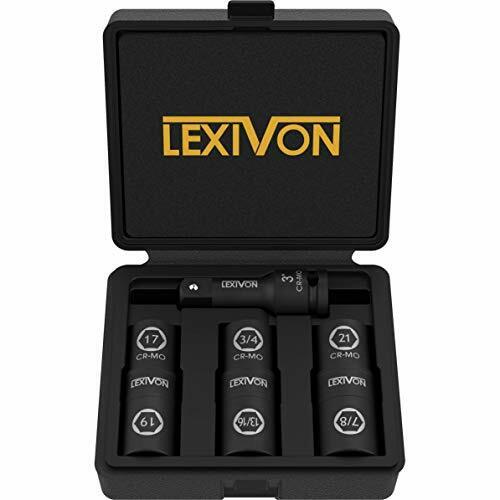 LEXIVON Impact Socket Set, 6 Total Lug Nut Size | Innovative Flip Socket (w8q)