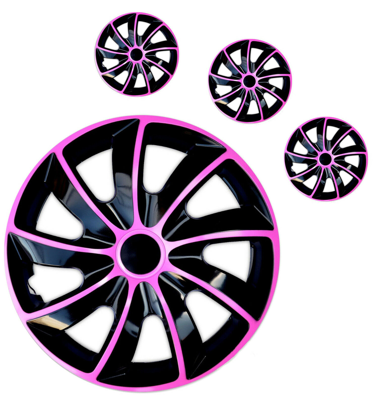Set di 4 Copricerchi QUAD 15'' NERO/ ROSA 15 Pollici