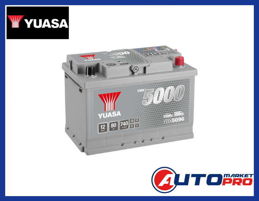YUASA YBX5096 BATTERIA SILVER SMF AD ALTE PRESTAZIONI 12V 80AH 740A SERIE YBX500