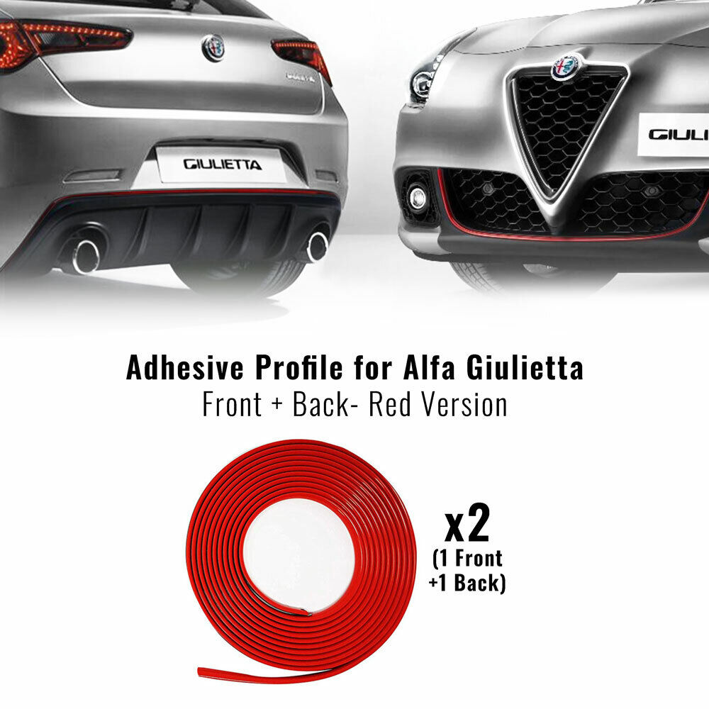 Profilo Rosso Adesivo per Dam Anteriore + Posteriore Alfa Romeo Giulietta