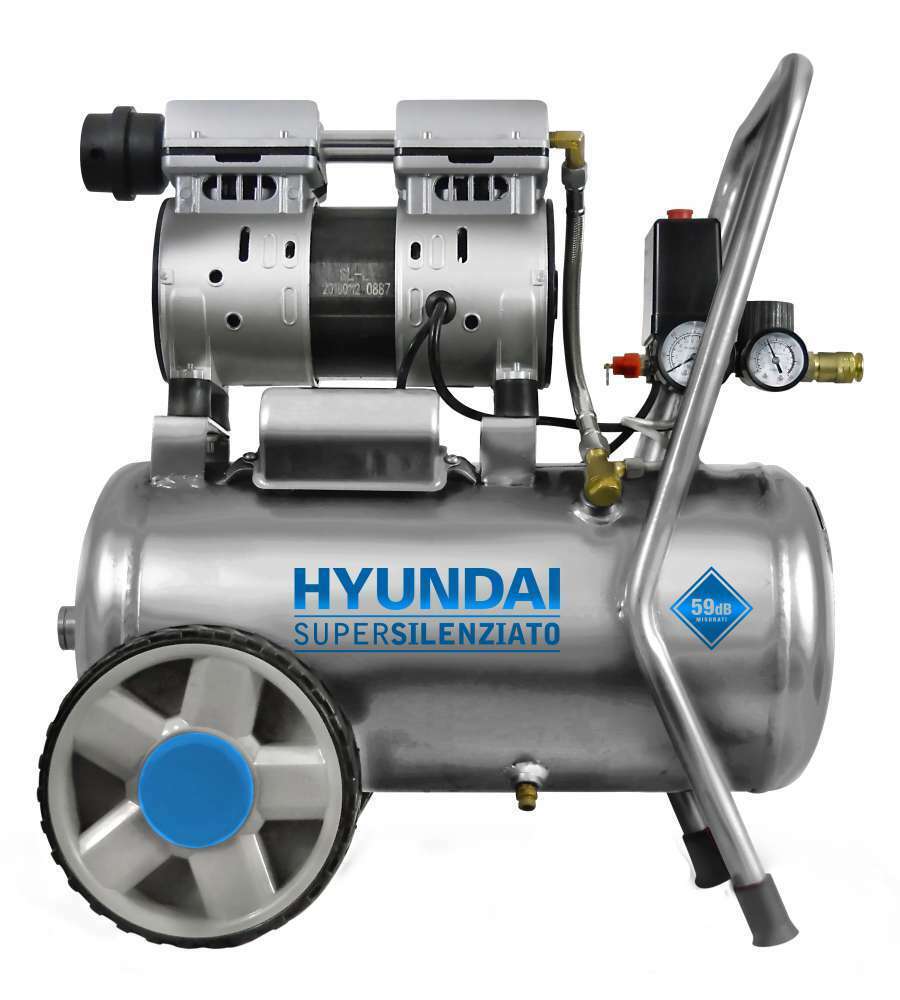 COMPRESSORE D'ARIA SUPER SILENZIATO HYUNDAI - 59 Db 24 LITRI