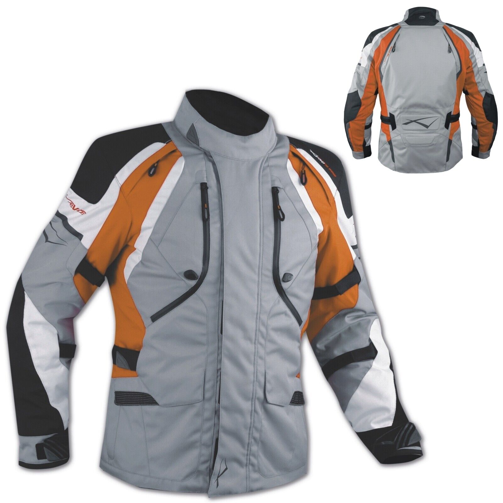 Motorbike Motorcycle Waterproof CE Armours Textile Tour Jacket Cordura Orange L