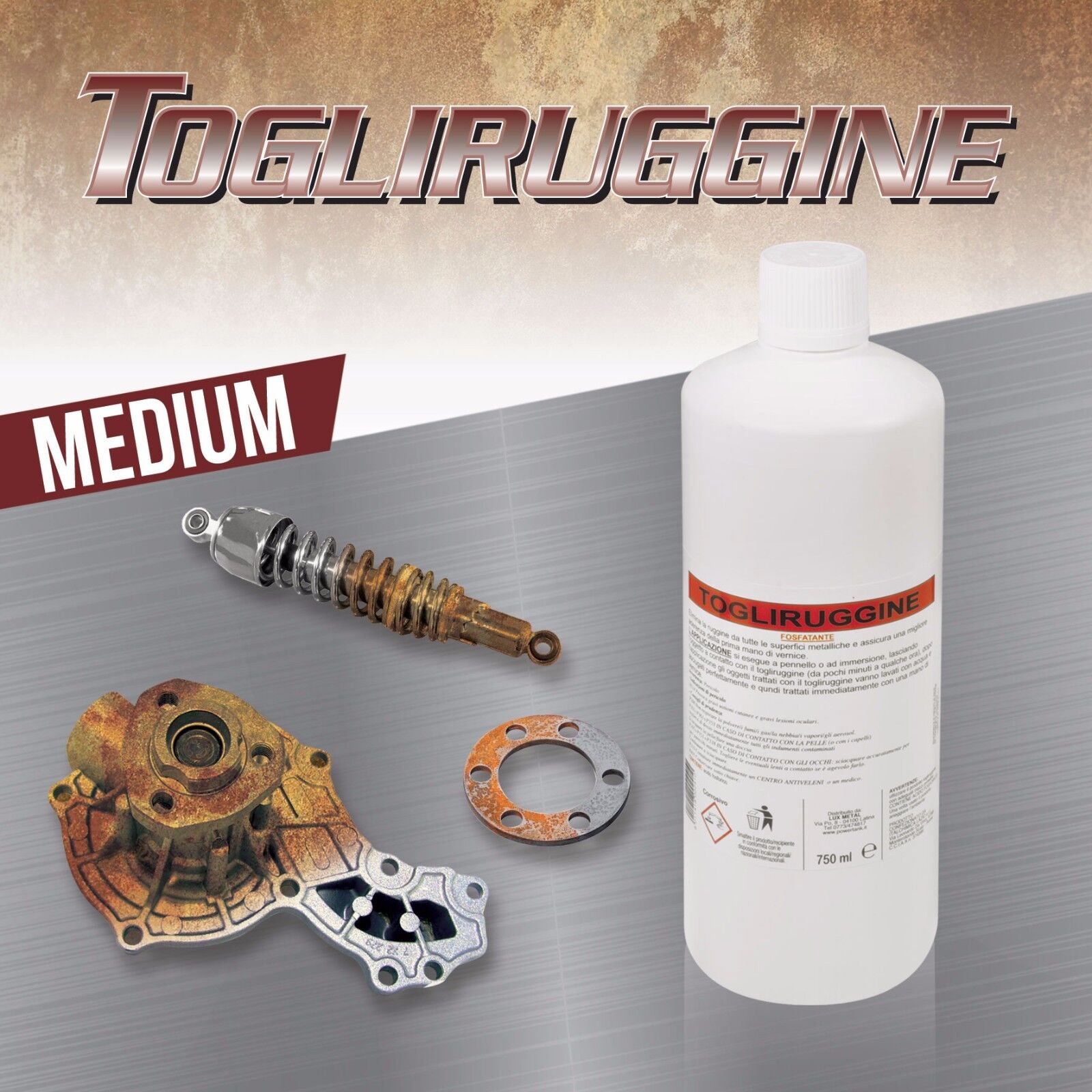 Rimuovi ruggine 750 ml trattamento per serbatoio moto d epoca vespa arrugginito