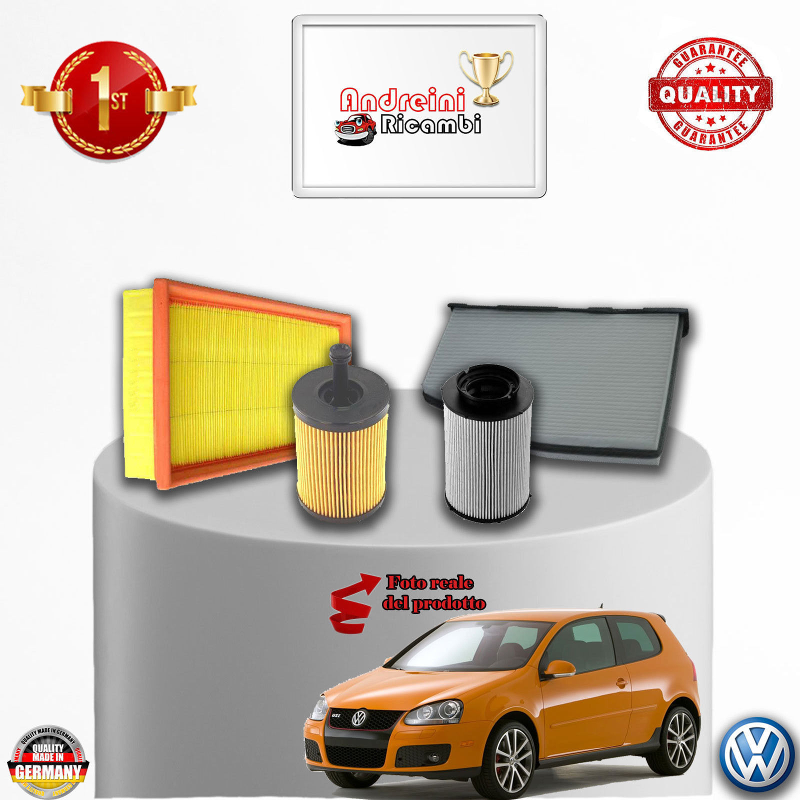 KIT TAGLIANDO 4 FILTRI VW GOLF V 1.9 TDI 77KW 105CV DAL 2007 -> 2009
