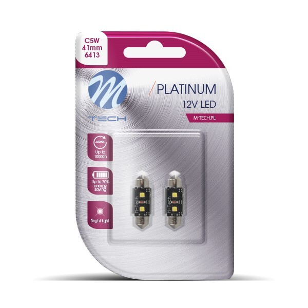 Blister 2x LED L814W C5W 41mm 2xHP 12V bianco