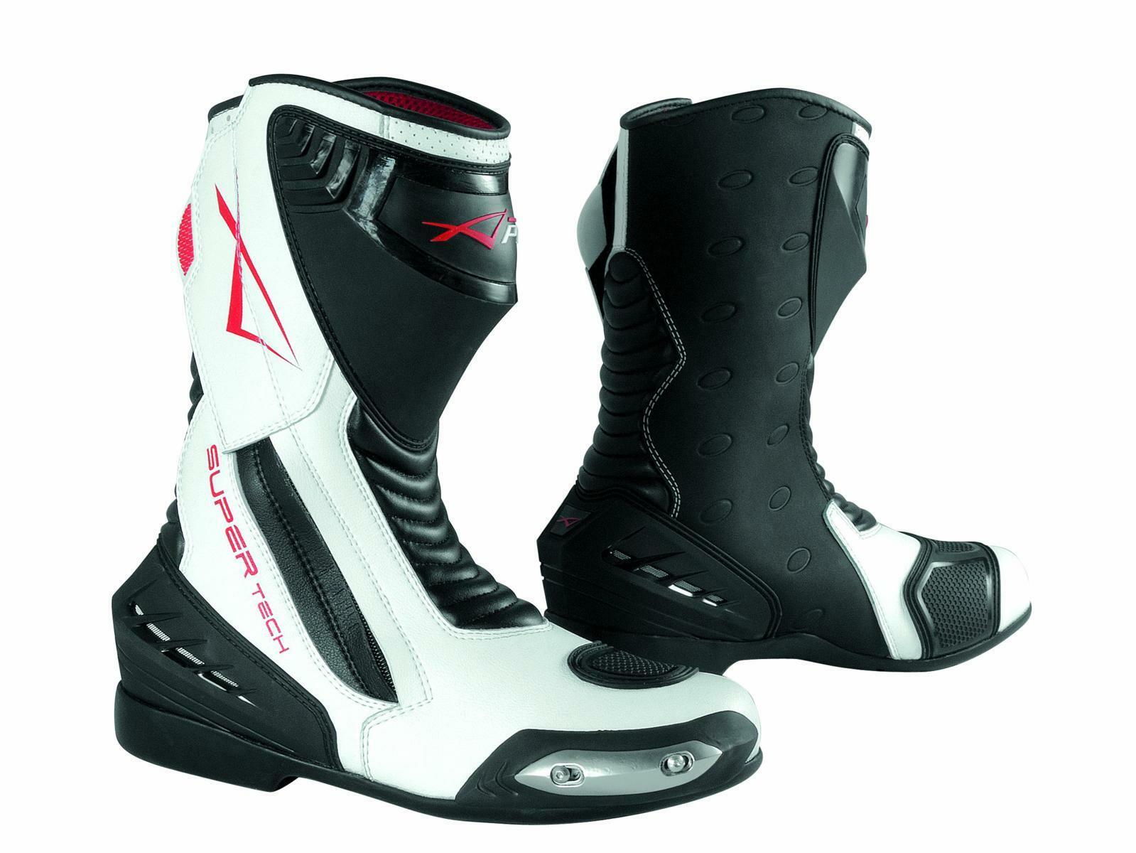 Paddock Motorcycle Motobike Sport Boots Racing Track Performance Evo White 45