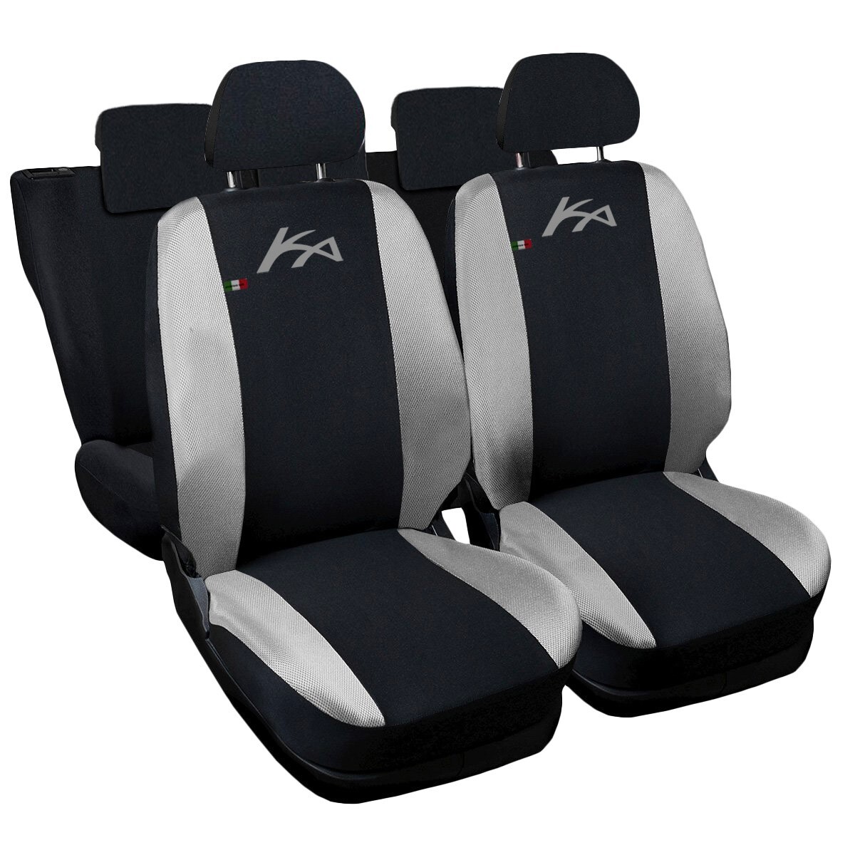 COPRISEDILI  COMPATIBILI CON  KA FODERE AUTO SEDILI BICOLORE NERO GRIGIO CHIARO