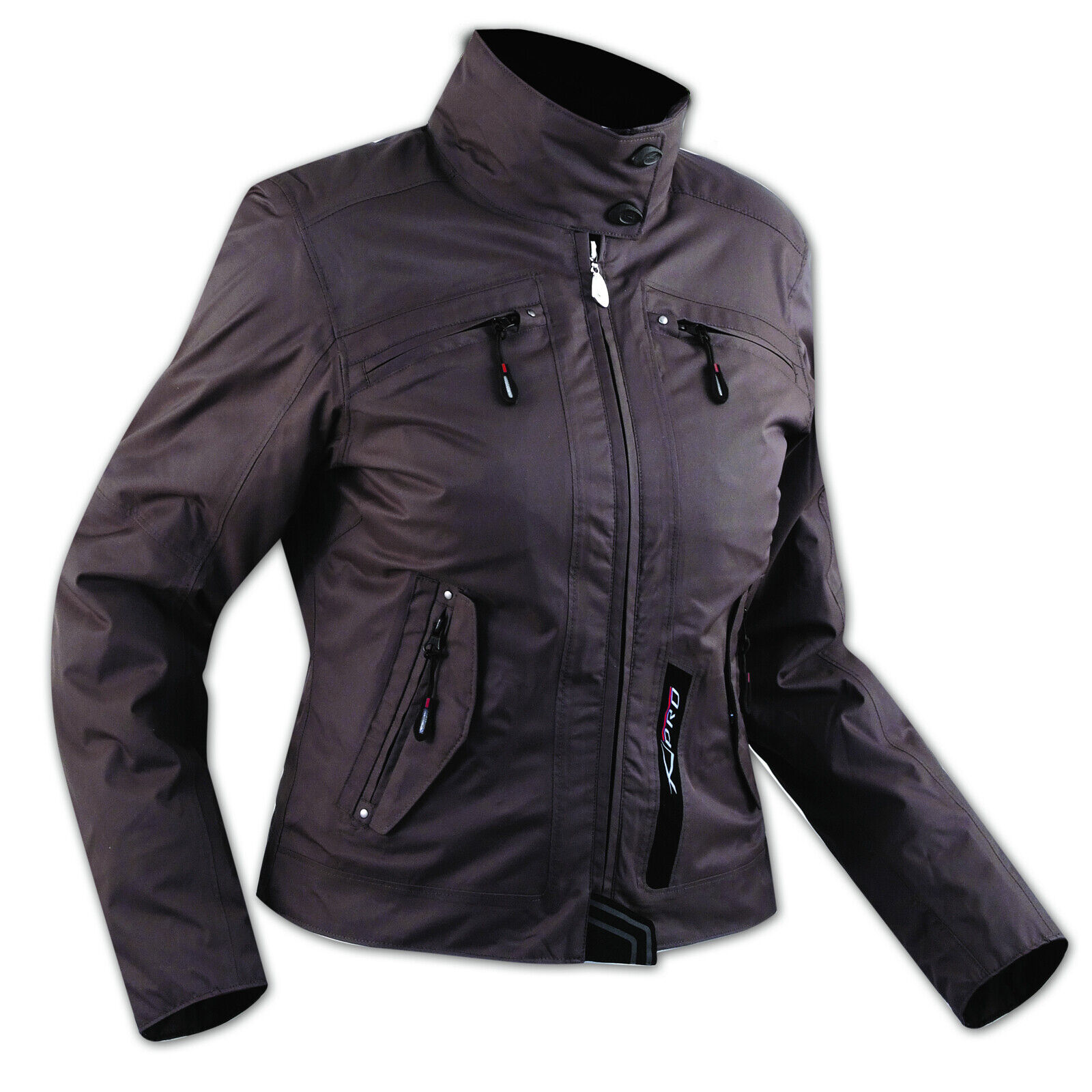 Ladies Textile Waterproof CE Armour Thermal Jacket Motorcycle Scooter Brown M