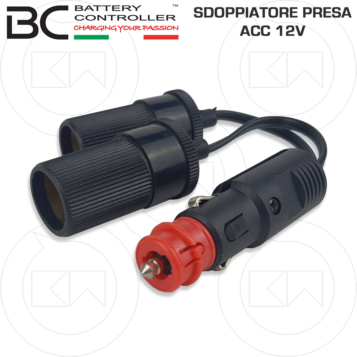 BC SDOPPIATORE ADATTATORE DOPPIA PRESA CONNETTORE ACCENDISIGARI 12V AUTO – MOTO