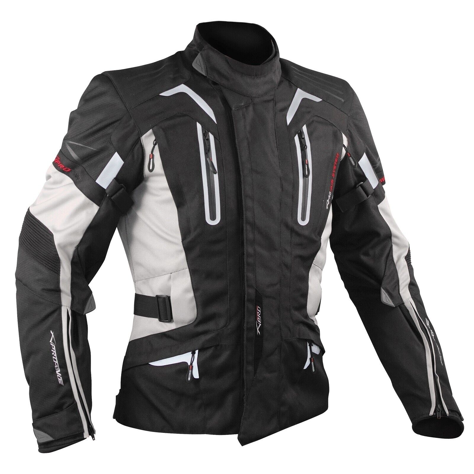 Motorbike Motorcycle CE Armours Warterproof Textile Jacket Thermal Grey L