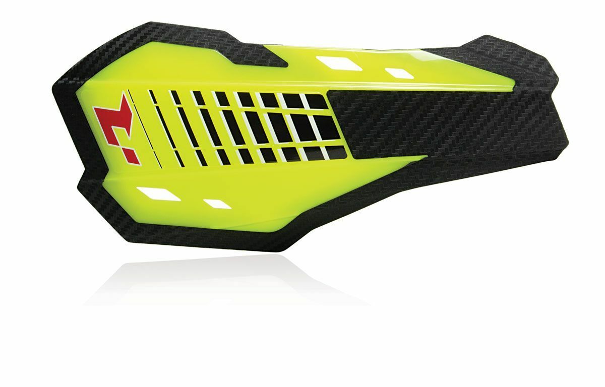 Coppia Paramani Racetech HP2 Giallo Fluo + Kit Montaggio Handguards Moto Yellow