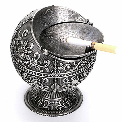 BTSKY Vintage winddichter Aschenbecher mit Deckel - Classic Style Castle (M3z)