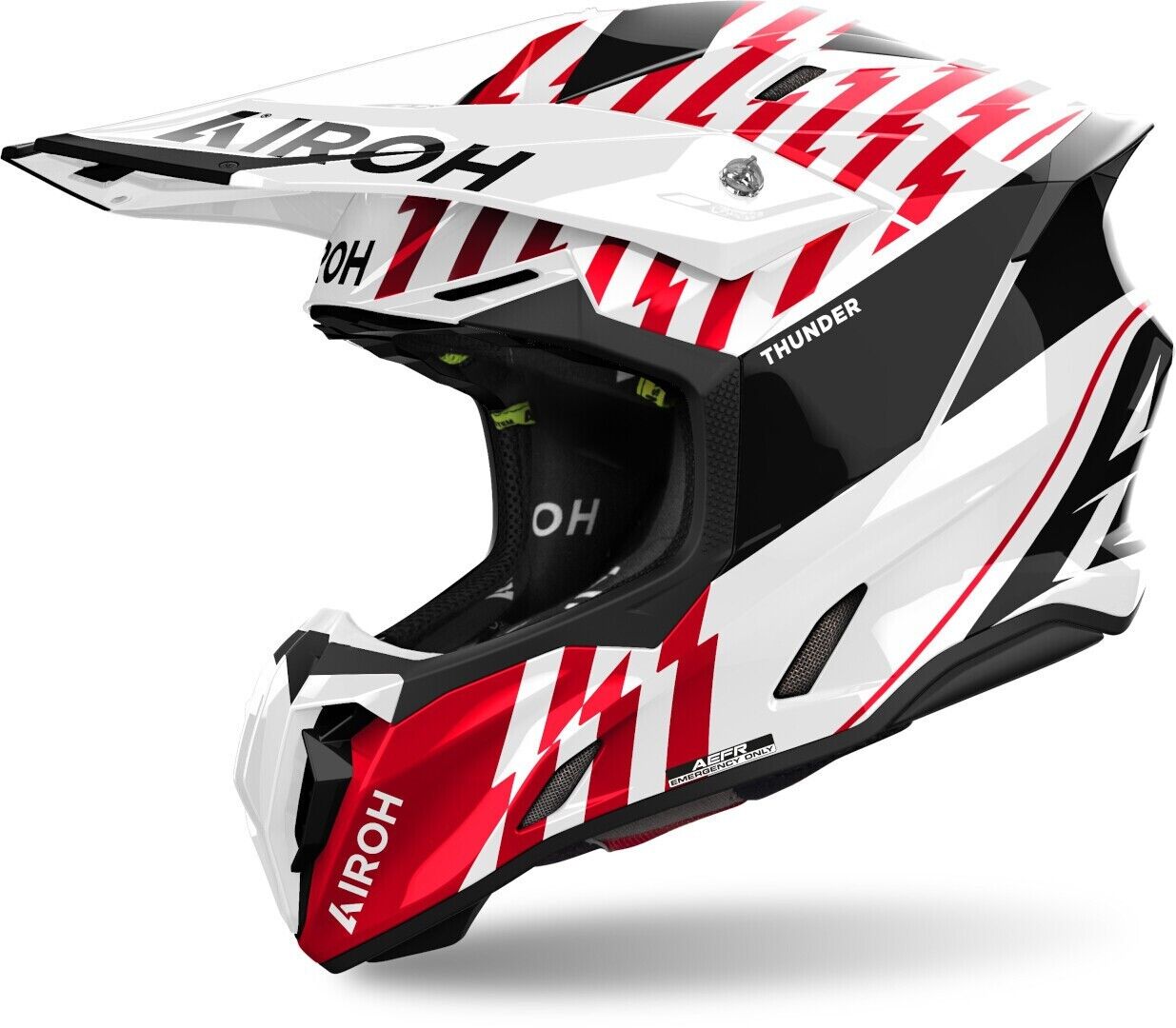 CASCO HELMET MOTO CROSS ENDURO AIROH TWIST 3 THUNDER RED GLOSS 22.06 TG XS