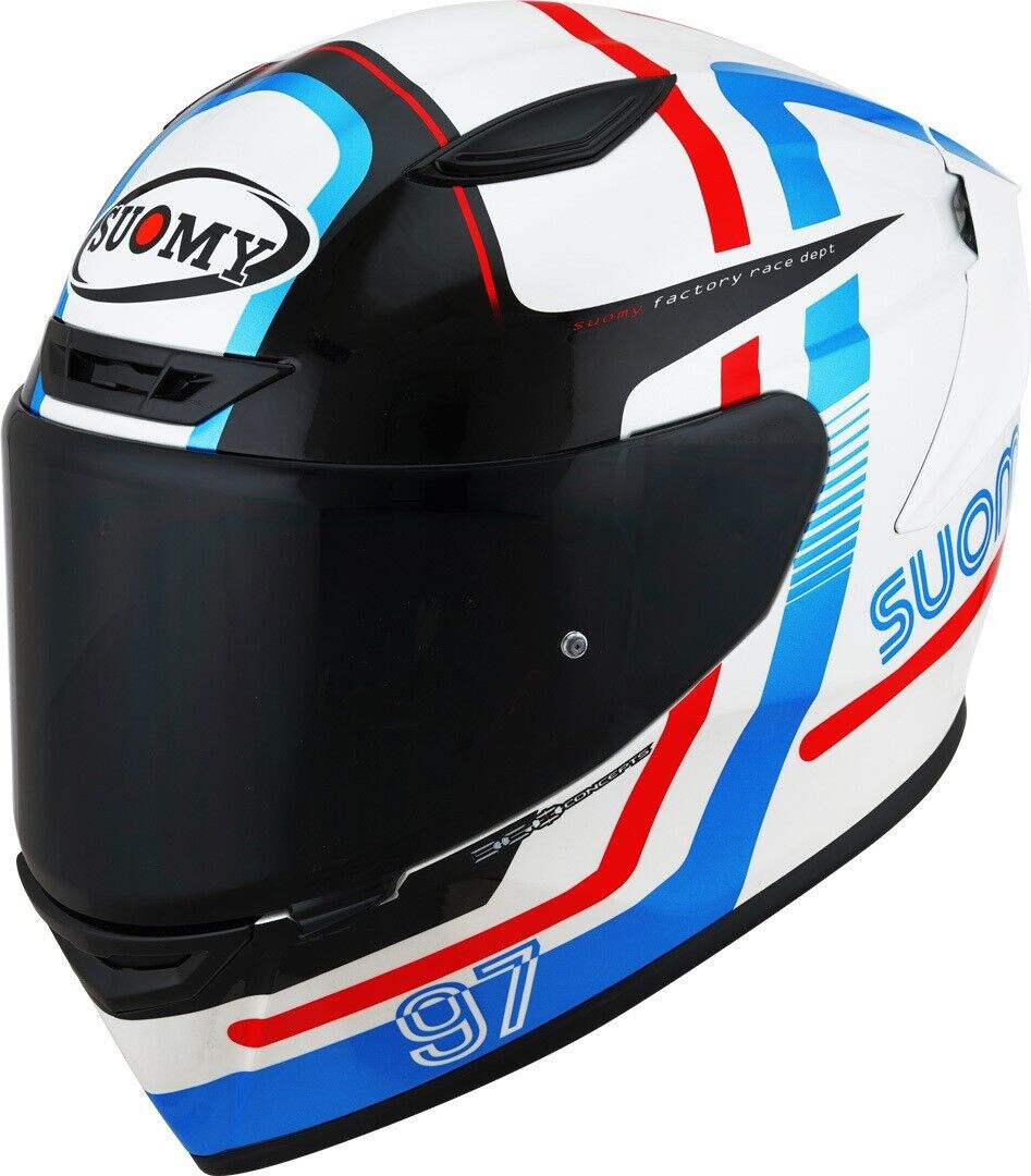 CASCO MOTO HELMET INTEGRALE TOP RACING SUOMY TRACK-1 NINETY BLACK RED MATT TG L