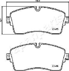 PA-L14AF JAPANPARTS Kit pastiglie freno, Freno a disco per JAGUAR,LAND ROVER