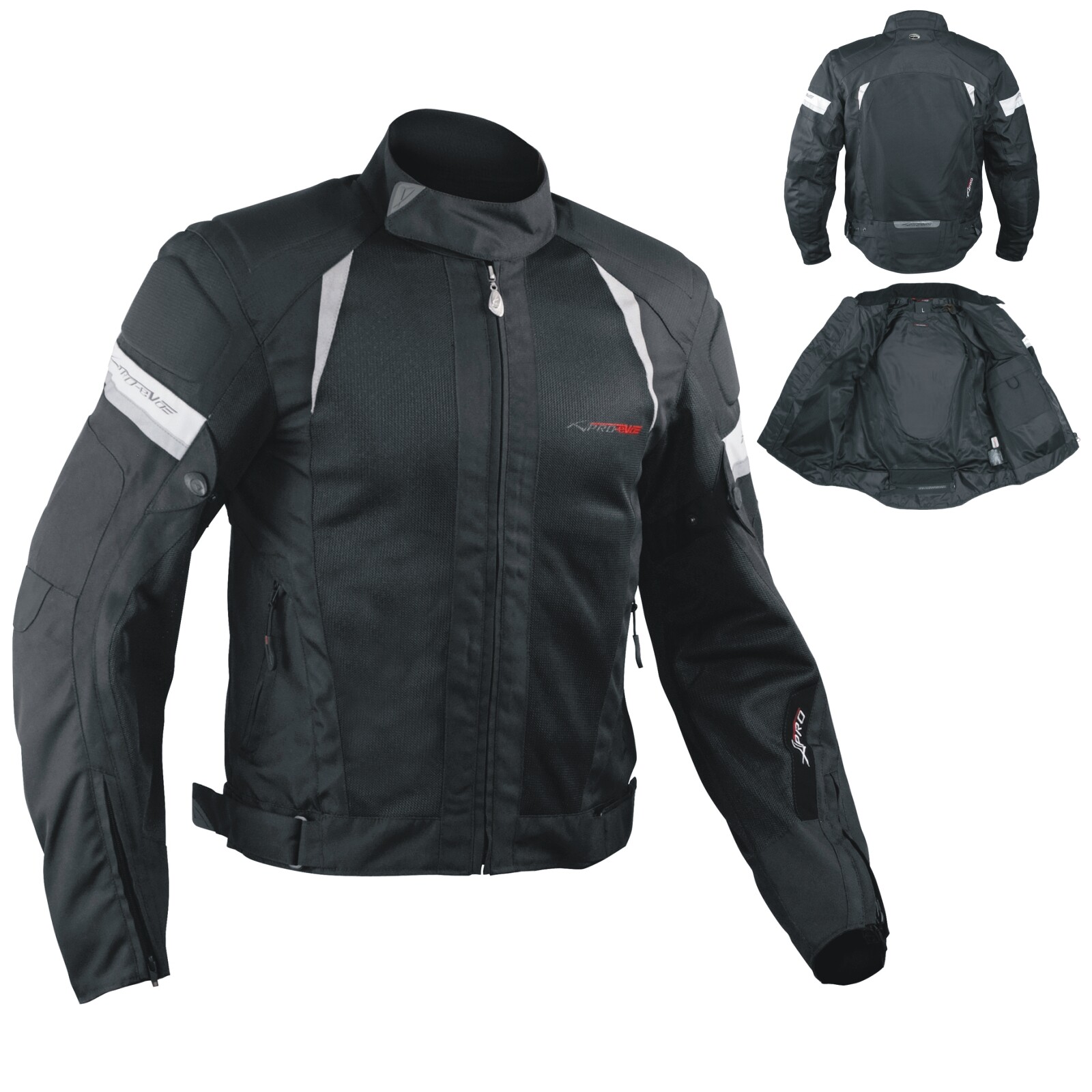 Summer Motorbike Mesh Sport RaceTouring CE Armored Jacket Motorcycle Black L