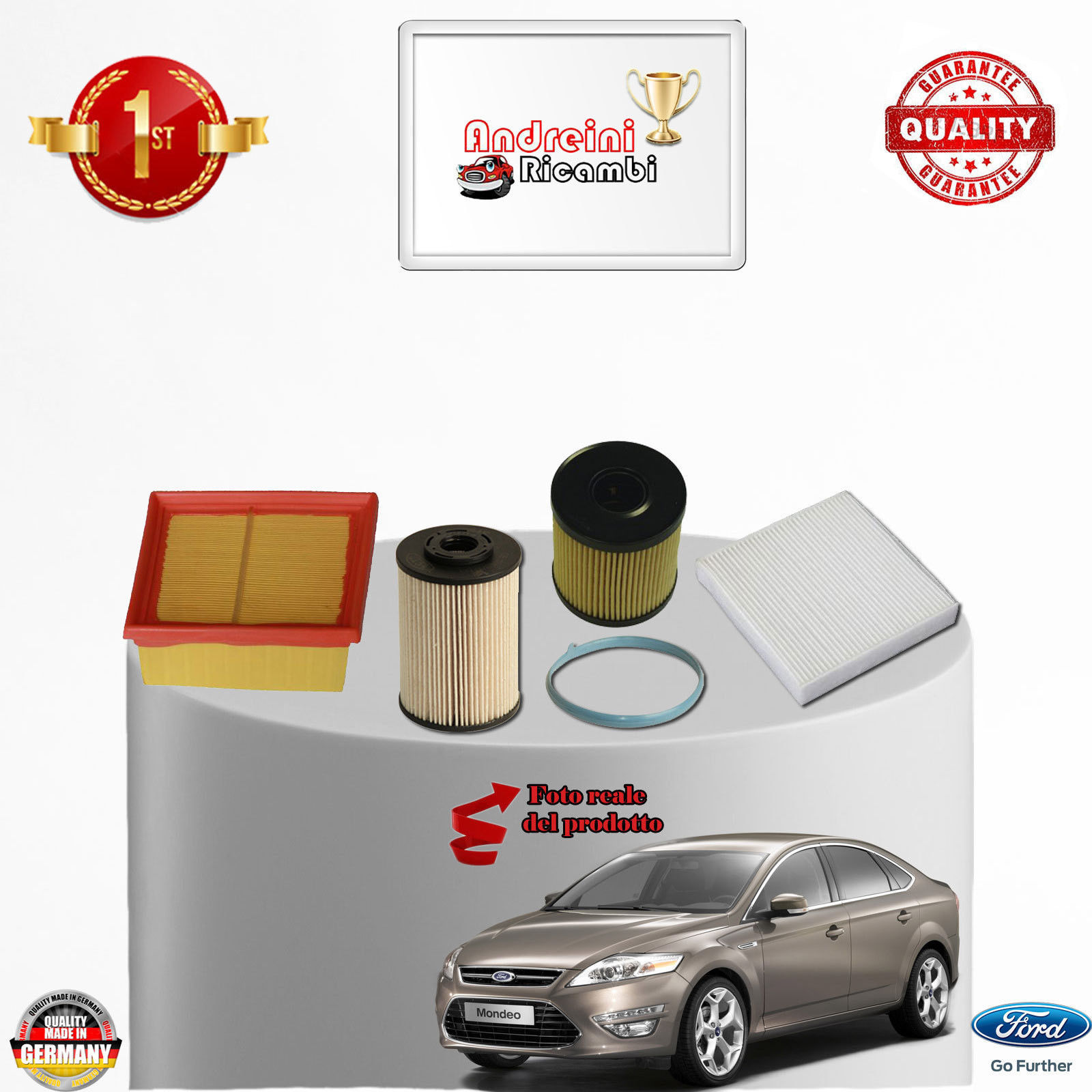 KIT TAGLIANDO 4 FILTRI FORD MONDEO IV 2.0 TDCI 103KW 140CV DAL 2007 -> 2012