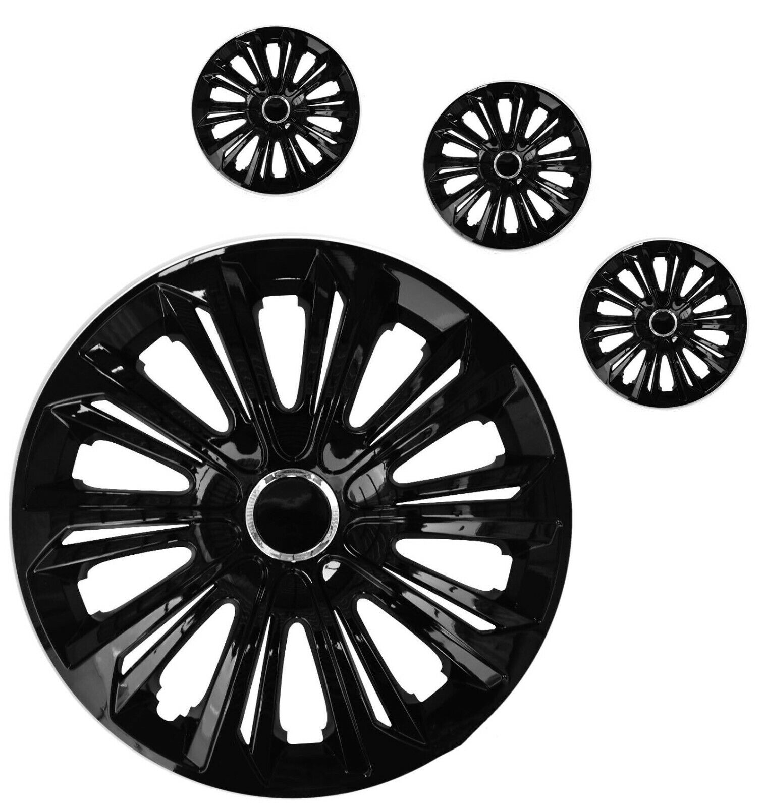 Set di 4 Copricerchi STRONG 16'' Glossare Nero 16 Pollici