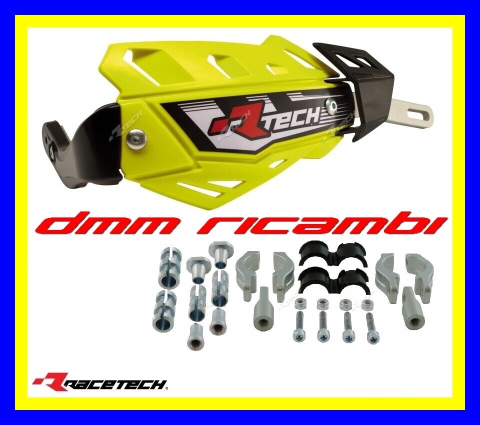 Paramani RACETECH FLX ALU universali Moto Motard Mini Pit-Bike Naked Giallo Fluo