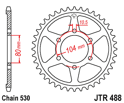 Corona a 41 denti in Acciaio JT Sproket JTR488.41 Passo 530