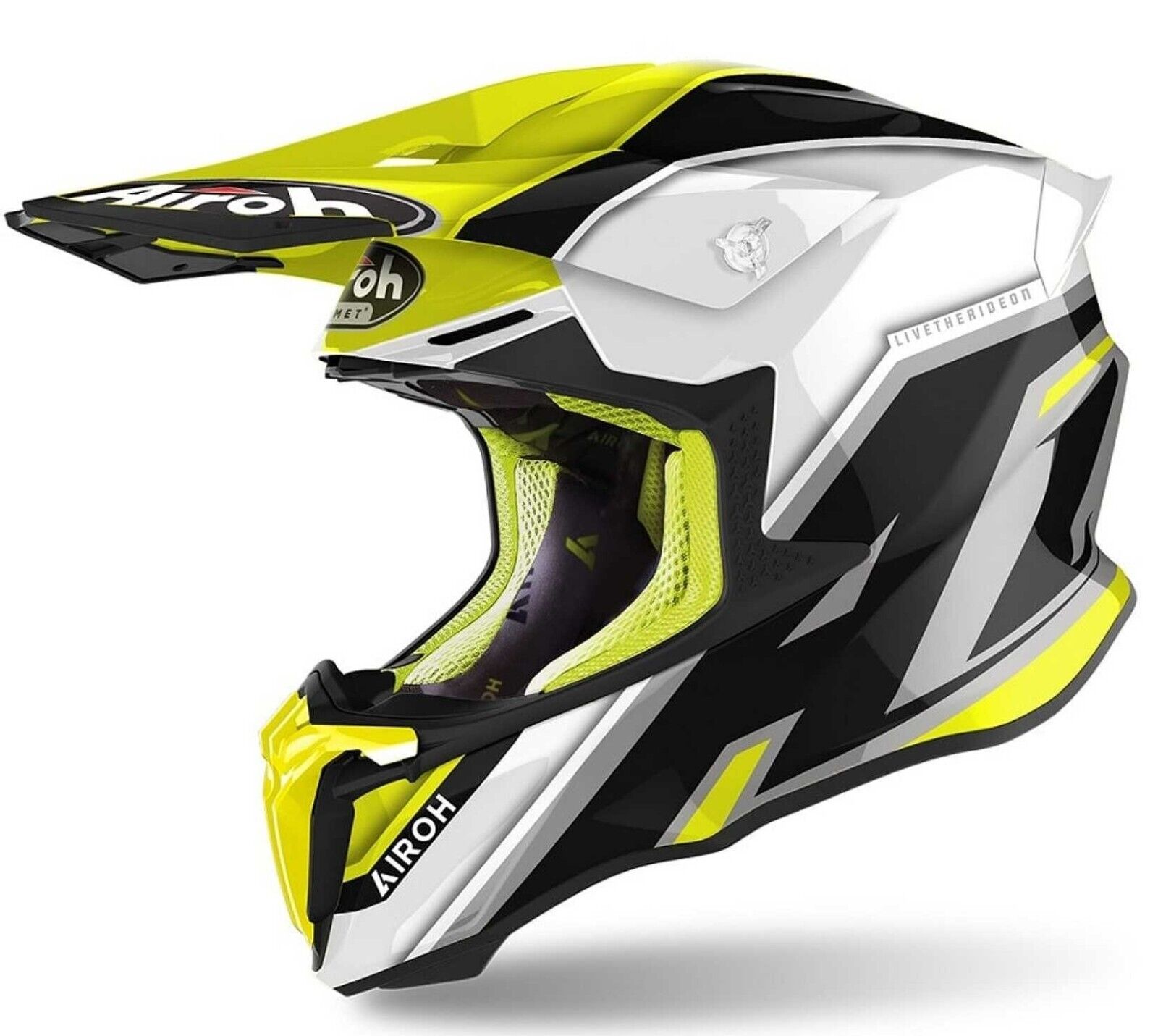 CASCO HELMET MOTO CROSS ENDURO AIROH TWIST 2.0 SHAKEN YELLOW FLUO BLACK TG S
