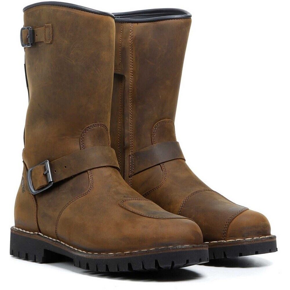 TCX FUEL WP STIVALI BOOTS MOTO IMPERMEABILI PELLE DARK BROWN TG 42