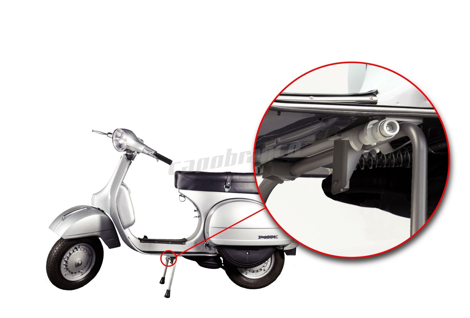 P04 - ANTIFURTO MECCANICO CAVALLETTO VESPA PX da 125CC in poi anche LML