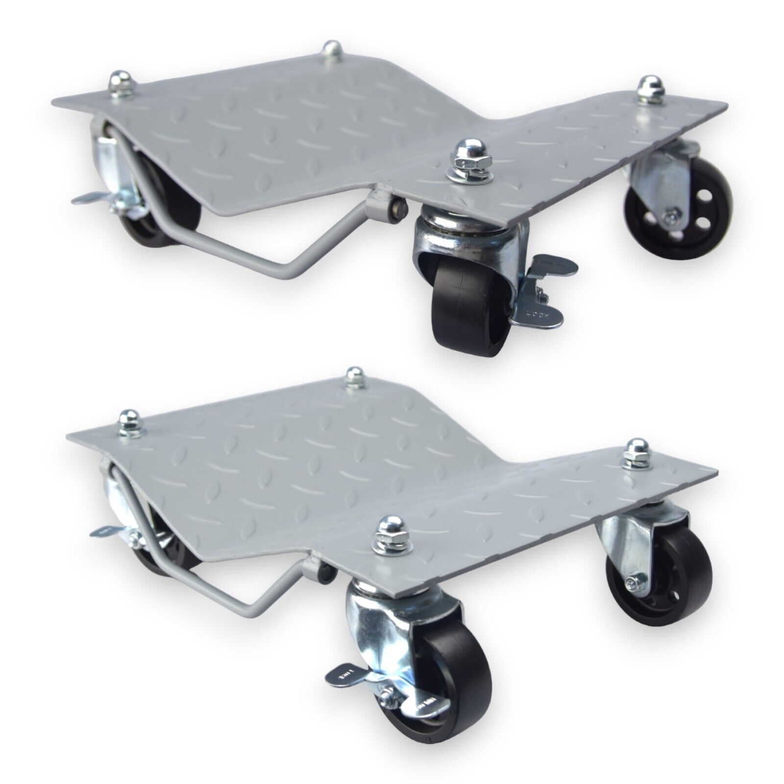 KIT COPPIA CARRELLI SPOSTA AUTO MOTO POSIZIONATORI ASSISTENTE PARCHEGGIO 680KG