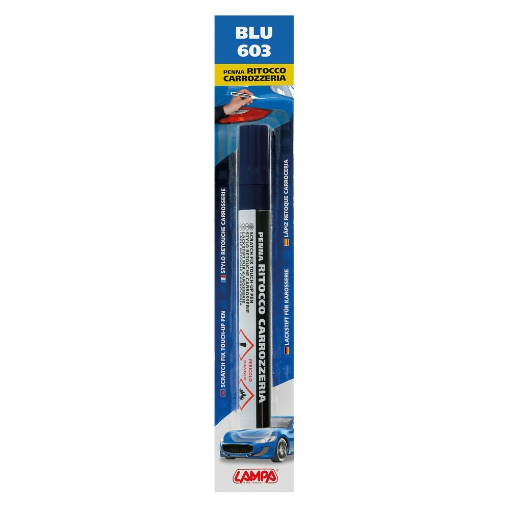Penna ritocco carrozzeria con colore specifico - Blu - 603